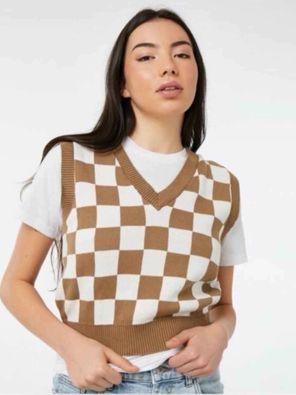 Checkered Sweater Vest